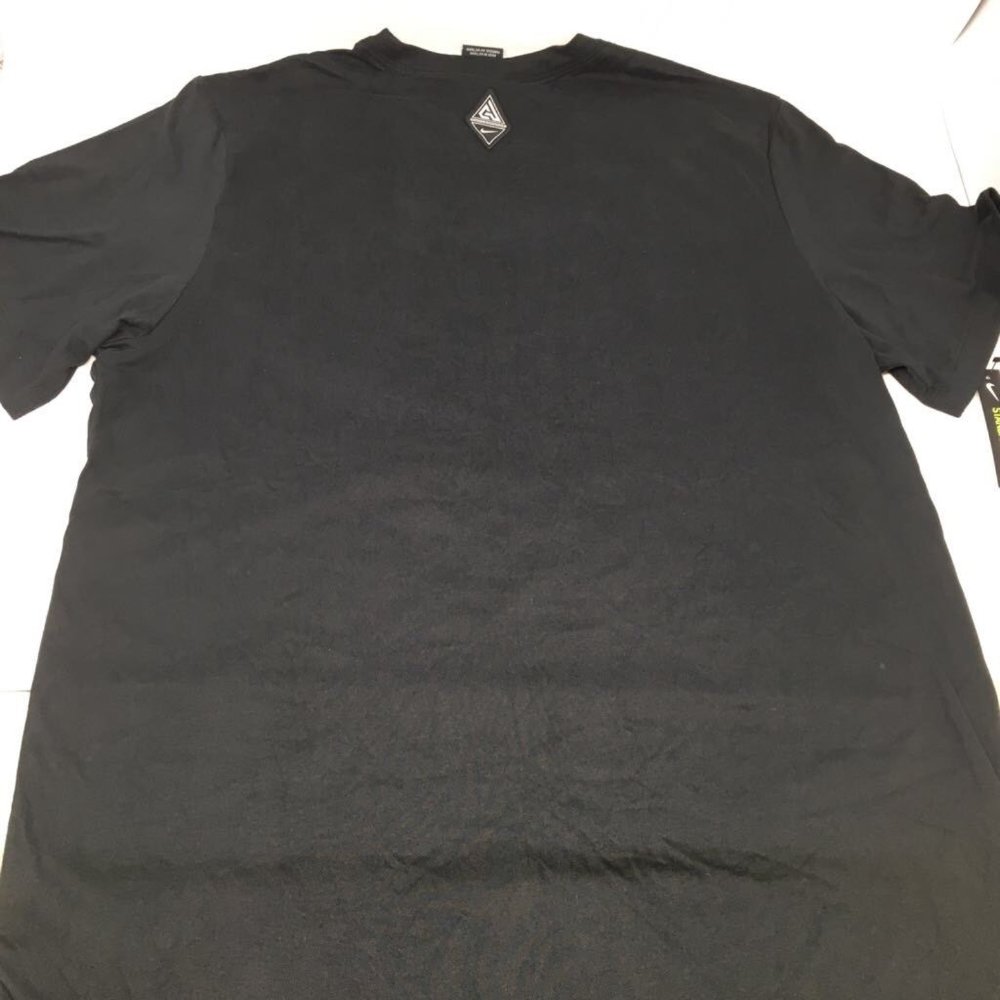 Giannis Freak Mens Nike Dri Fit Graphic T-Shirt Black Red Crew Big Swoosh L New - Picture 4 of 9
